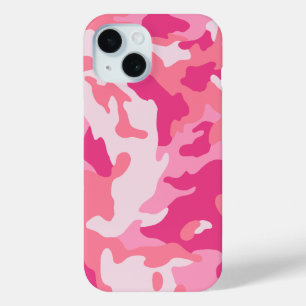 Camo en flamingo roze matching iPhone 15 case