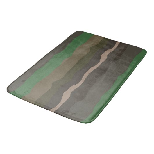 Camo en groene abstracte strepen badmat (Gekanteld)