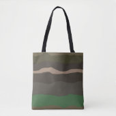 Camo en groene abstracte strepen tote bag (Voorkant)