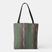 Camo en groene abstracte strepen tote bag (Achterkant)