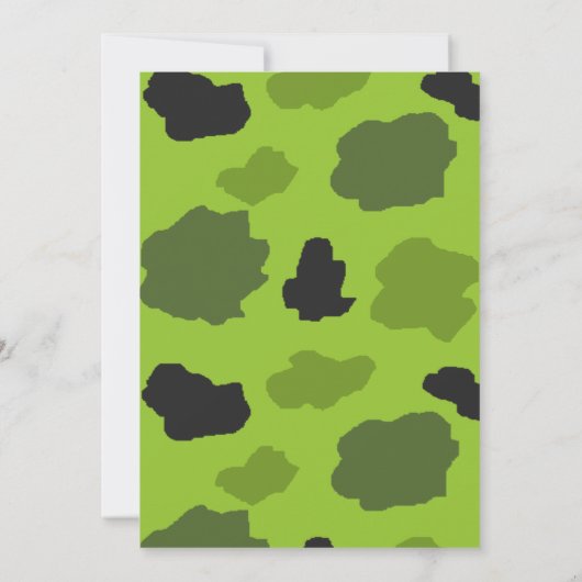 Camo en herten 50ste verjaardagsfeestje kaart (Achterkant)