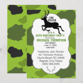 Camo en herten 50ste verjaardagsfeestje kaart (Voorkant / Achterkant)