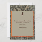 Camo en Hunting Burnt Oranje Wedding Invitation Kaart (Achterkant)
