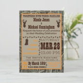 Camo en Hunting Oranje Wedding Invitation Kaart (Staand voorkant)