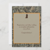 Camo en Hunting Oranje Wedding Invitation Kaart (Achterkant)