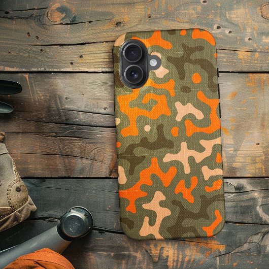 Camo en Oranje matching Case-Mate iPhone Case