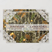 Camo en White Lace Wedding Invitation Kaart (Voorkant / Achterkant)