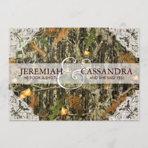 Camo en White Lace Wedding Invitation Kaart