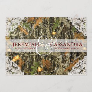 Camo en White Lace Wedding Invitation Kaart