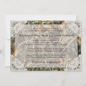 Camo en White Lace Wedding Invitation Kaart (Achterkant)