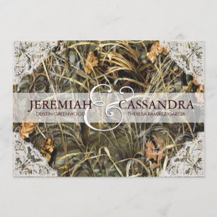 Camo en White Lace Wedding Invitation Kaart