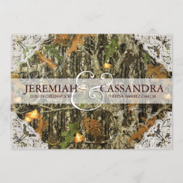 Camo en White Lace Wedding Invitation Kaart