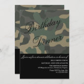 Camo Event Uitnodiging, Diner, Feest, Nieuwe Baby Kaart (Voorkant / Achterkant)