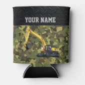 Camo Excavator Construction Equipment Cool Name Blikjeskoeler (Voorkant)