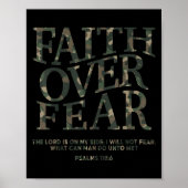 Camo Faith Over Fear Christelijk Jesus Youth God S Poster (Voorkant)