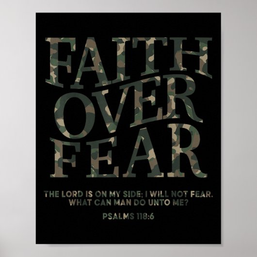 Camo Faith Over Fear Christelijk Jesus Youth God S Poster (Voorkant)