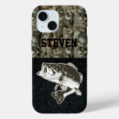 Camo Fish Bass Vist Mannen Sportnaam Case-Mate iPhone Case (Achterkant)