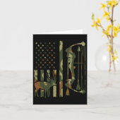 Camo Flag Deer Bow Hunting Patriotic Hunter Pap Kaart (Gele Bloem)
