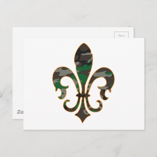Camo Fleur De lis Briefkaart (Voorkant / Achterkant)