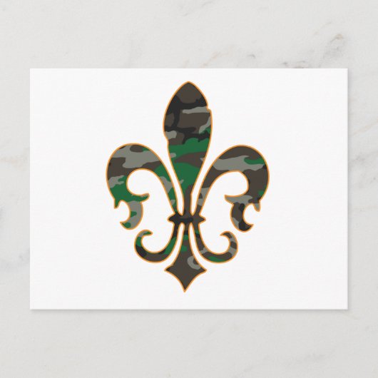 Camo Fleur De lis Briefkaart (Voorkant)