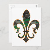 Camo Fleur De lis Briefkaart (Voorkant / Achterkant)