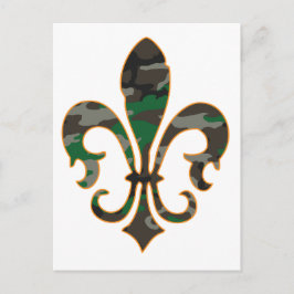 Camo Fleur De lis Briefkaart