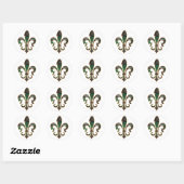 Camo Fleur De lis Ronde Sticker (Vel)