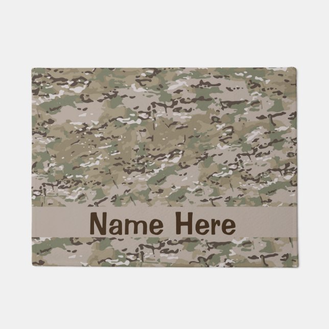 Camo Floormat - Dog Placemat - Militaire Dog Gifts Deurmat (Voorkant)
