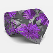 Camo Flowers Floral Grey Single-side bedrukt Stropdas (Opgerold)