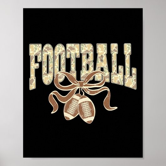 Camo Footll Preppy Coquette Cherries Bow Women Gir Poster (Voorkant)