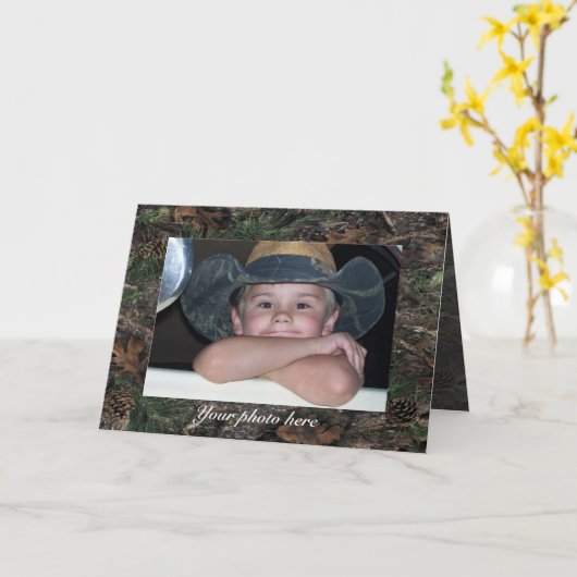 Camo Fotobegroeting Kaart (Gele Bloem)