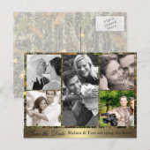 Camo Fotocollage Opslaan van de datum Briefkaart (Voorkant / Achterkant)