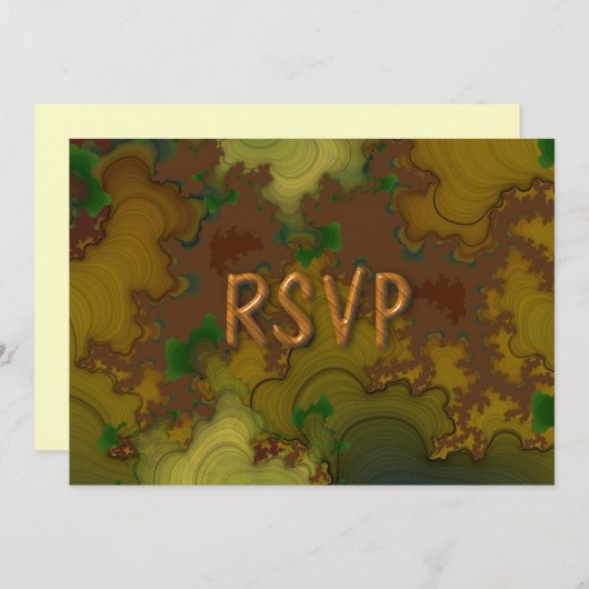 Camo Fractal Reception RSVP Kaart (Voorkant / Achterkant)