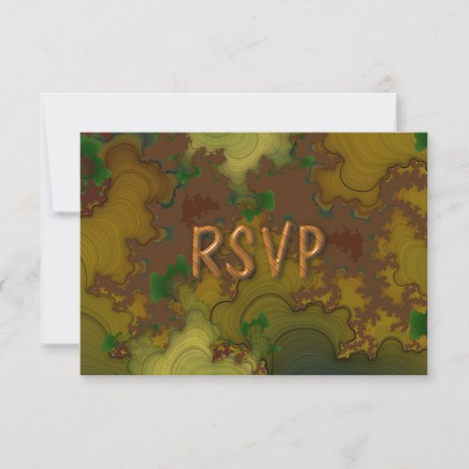 Camo Fractal Reception RSVP Kaart (Voorkant)