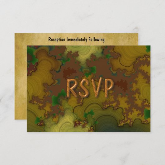 Camo Fractal Reception RSVP Kaart (Voorkant / Achterkant)