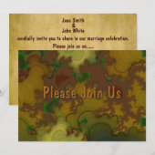 Camo Fractal Wedding Invitation Kaart (Voorkant / Achterkant)
