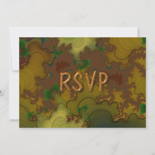 Camo Fractale Ontvangst RSVP Kaart (Voorkant)