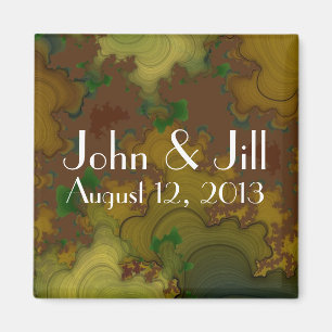 Camo Fractals Wedding Favor Magnet
