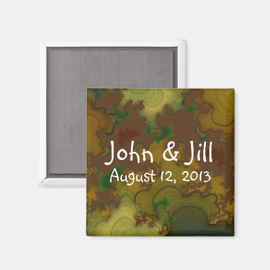 Camo Fractals Wedding Favor Magnet (Voorkant / Achterkant)
