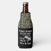 Camo Funny Bass Gevist Quote Angler Fish Flesjeskoeler (Fles Voorkant)