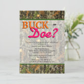 Camo Gender onthult uitvindingen - Buck of Doe Kaart (Staand voorkant)