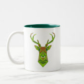 Camo Geometrisch Hertenhoofd Tweekleurige Koffiemok (Links)