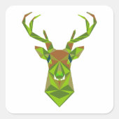 Camo Geometrisch Hertenhoofd Vierkante Sticker (Voorkant)