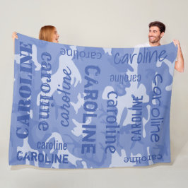 Camo Gepersonaliseerd Blauw Fleece Deken