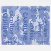 Camo Gepersonaliseerd Blauw Fleece Deken (Voorkant (Horizontaal))