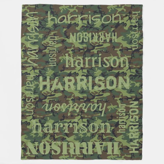 Camo gepersonaliseerd fleece deken (Voorkant)
