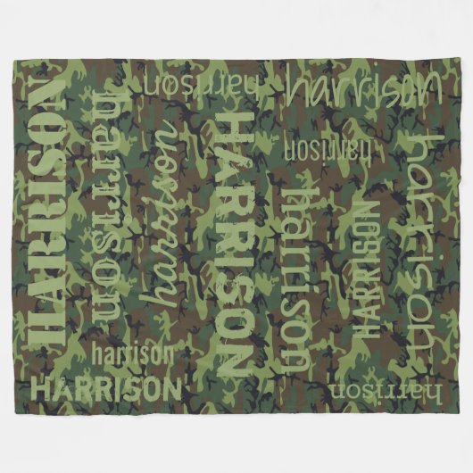 Camo gepersonaliseerd fleece deken (Voorkant (Horizontaal))