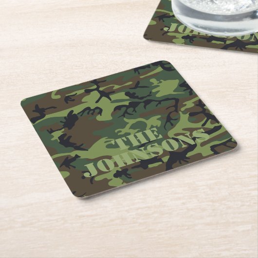Camo gepersonaliseerd kartonnen onderzetters (Schuin)