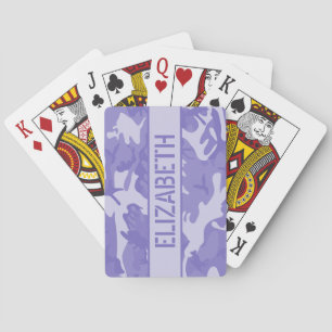 Camo gepersonaliseerd paars pokerkaarten