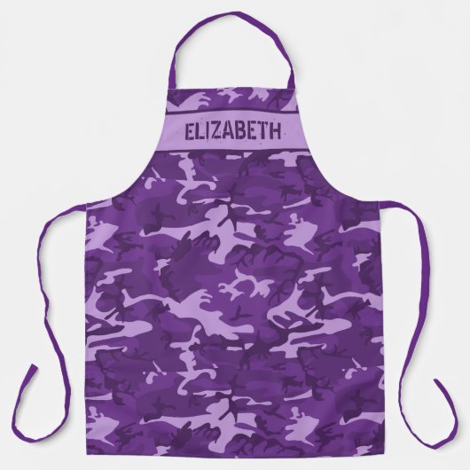 Camo gepersonaliseerd paars schort (Voorkant)
